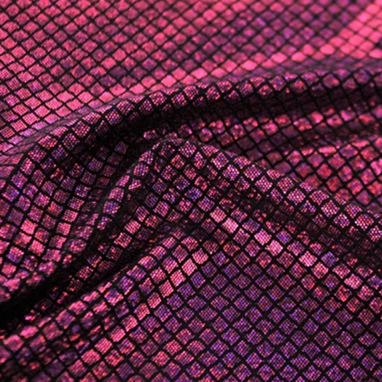 Illusion Holographic Foil Nylon Spandex Four Way Stretch Fabric